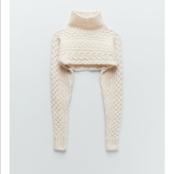Zara Cable Knit long Sleeve crop sweater - Picture 15 of 17